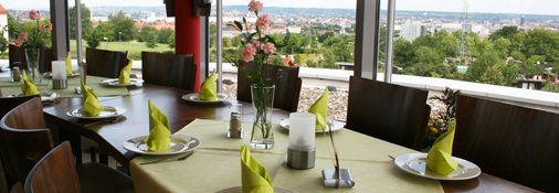 Panorama-Restaurant mit herrlichem Blick auf Dresden